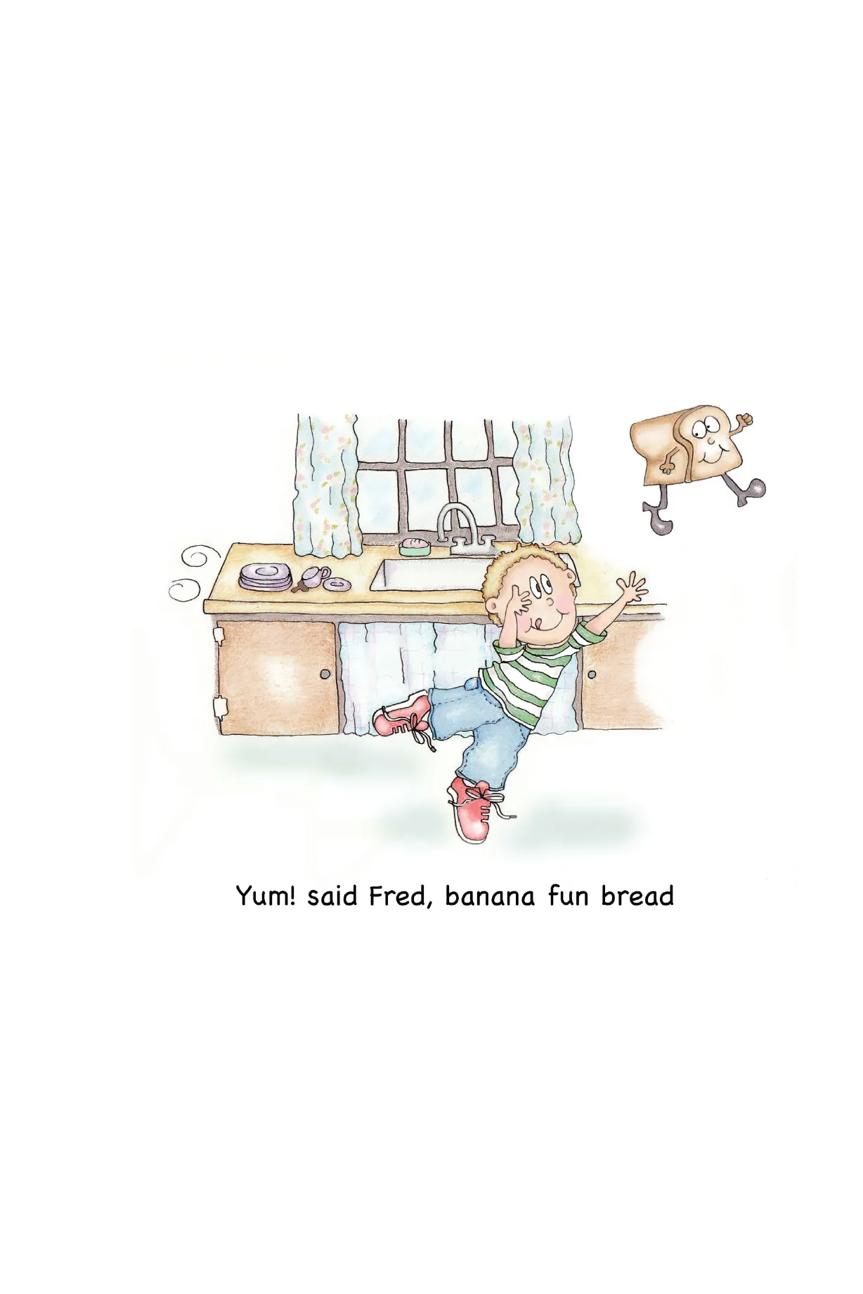 Fred in the kitchen with banana bread